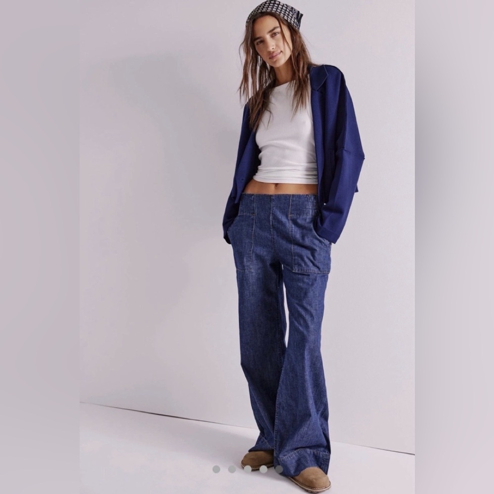 Free People - We The Free Breezy Denim Pull-On Jeans - Medium, Adirondack Blue